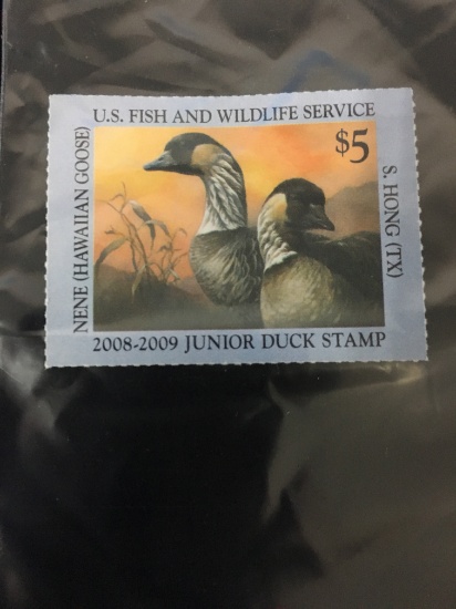 2008-2009 US Fish and Wildlife Service Unused $5 Hawaiian Goose Stamp