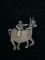 Old Pawn Taxco Carved Sterling Silver Man on Donkey Brooch