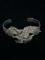 Carved Pewter EJC 95 Eagle Cuff Bracelet