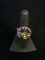Stunning CID Sterling Silver & Multi Precious Gemstone Mother's Ring - Size 7