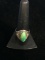 Old Pawn Native American Sterling Silver & Green/Blue Turquoise Ring - Size 10.75
