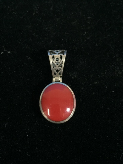 Silpada Sterling Silver & Red Jasper Designer Pendant