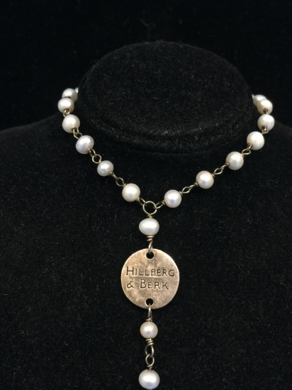 High End Hillberg & Berk Pearl Strand Sterling Silver 30" Necklace