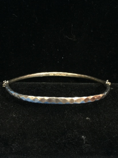 Authentic Michael Dawkins Hammered Sterling Silver Bangle Bracelet