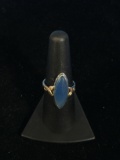 10K GF & Sterling Silver CC Blue Jade Ring - Size 7