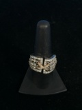 Sonia B Sterling Silver & Cubic Zirconia Designer High Fashion Ring - Size 9