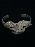 Carved Pewter EJC 95 Eagle Cuff Bracelet