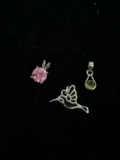 3 Sterling Silver Charm Pendants