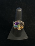 Stunning CID Sterling Silver & Multi Precious Gemstone Mother's Ring - Size 7