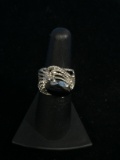 Sterling Silver & Hematite Vintage Style Ring - Size 5.5