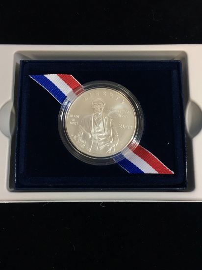 2004 United States Mint Thomas Edison UNC Silver Dollar - 90% Silver Coin