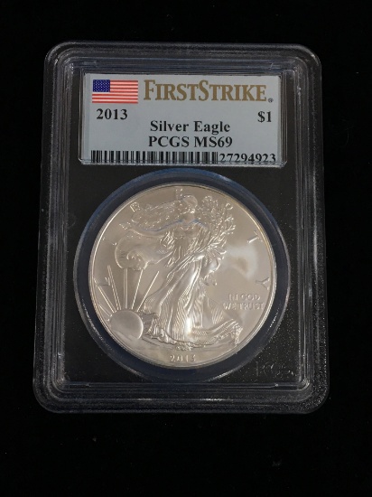 2013 United States First Strike American Eagle Silver Dollar PCGS MS69