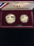 1992 United States Mint Olympic Two-Coin Proof Set - 90% Silver Dollar & Half Dollar
