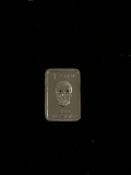 1 Gram .999 Fine Silver Human Skull Bullion Bar