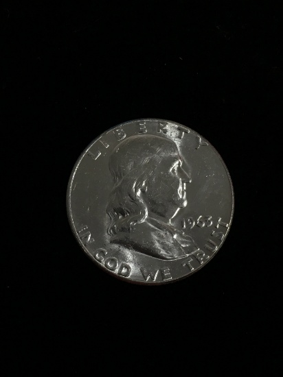 1963 United States Franklin Silver Half Dollar - 90% Silver Coin - Gem BU Uncirculated