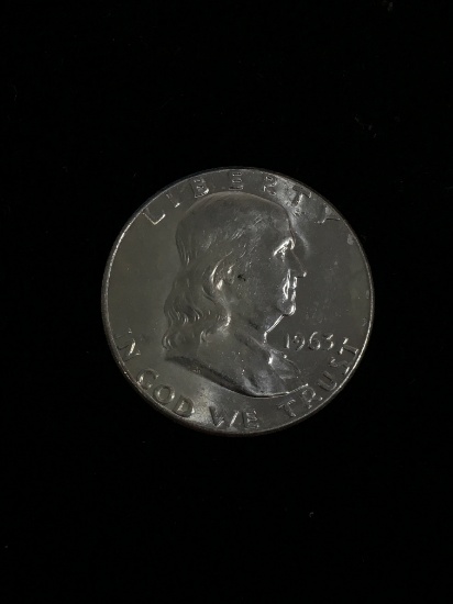 1963 United States Franklin Silver Half Dollar - 90% Silver Coin - Gem BU Uncirculated