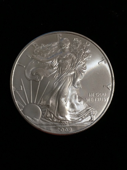 1 Troy Ounce .999 Fine Silver 2009 United States American Silver Eagle Bullion Coin