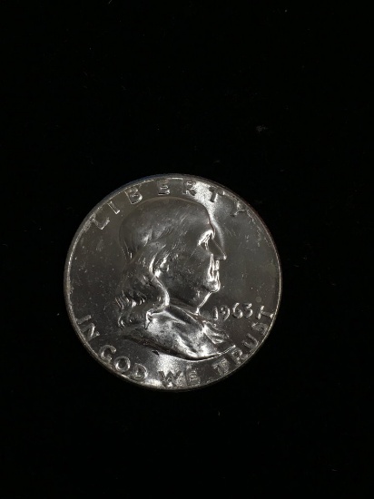 1963 United States Franklin Half Dollar - 90% Silver Coin Uncirculared BU Gem Grade