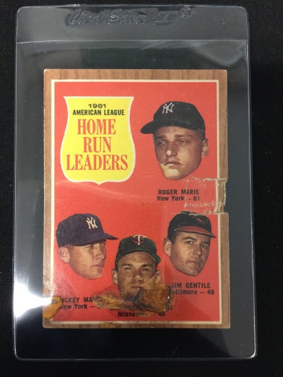 1962 Topps #53 Mickey Mantle & Roger Maris HR Leaders Baseball Card