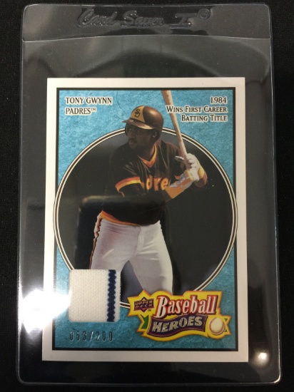 2008 Upper Deck Heroes Tony Gwynn Game Used Jersey Card with Stripe - RARE