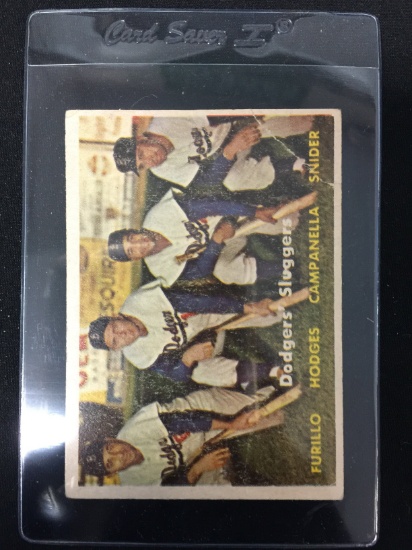 1957 Topps #400 Dodgers Sluggers Roy Campanella Duke Snider Baseball Card