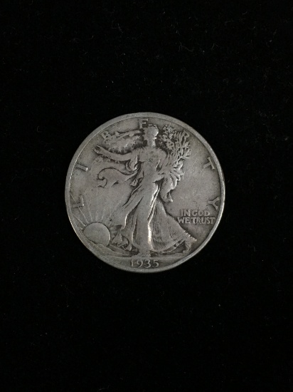 1935 United States Walking Liberty Silver Half Dollar - 90% Silver Coin