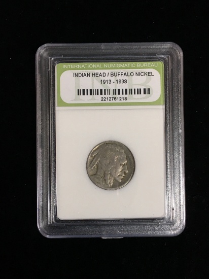 INB Slabbed 1918 United States Indian Head Buffalo Nickel Coin