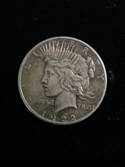 1922-S United States Peace Silver Dollar - 90% Silver Coin