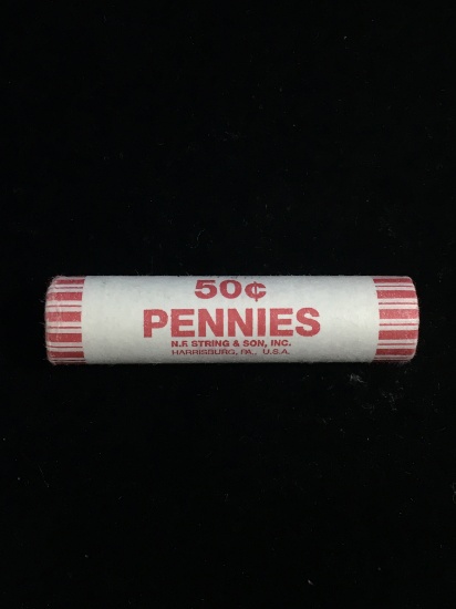 Roll of 50 United States 3010-P Lincoln Uncirculated Pennies