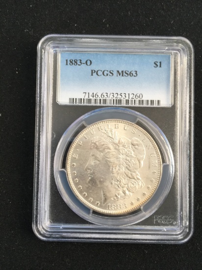 PCGS Graded 1883-O United States Morgan Silver Dollar - 90% Silver Coin - MS63