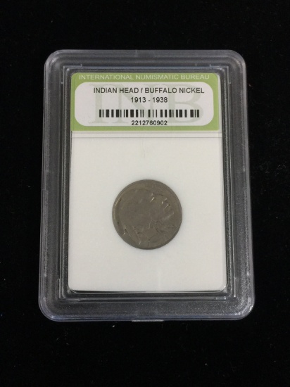 INB Slabbed 1920 United States Indian Head Buffalo Nickel Coin