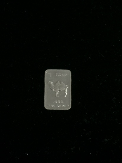 1 Gram .999 Fine Silver Camel Silver Bullion Bar