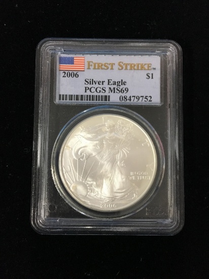 First Strike 2006 U.S. 1 Troy Ounce .999 Fine Silver American Eagle Bullion Coin - PCGS MS69