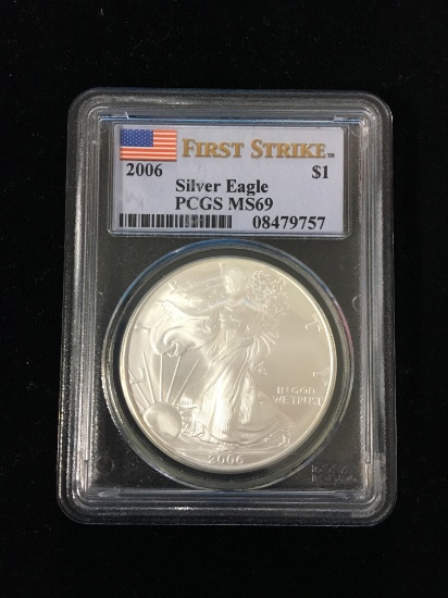 First Strike 2006 U.S. 1 Troy Ounce .999 Fine Silver American Eagle Bullion Coin - PCGS MS69