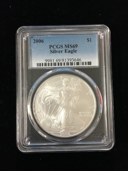 2006 United States 1 Troy Ounce .999 Fine Silver American Eagle Bullion Coin - PCGS MS69