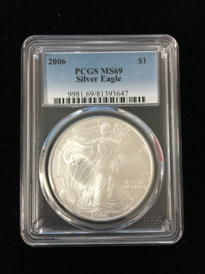 2006 United States 1 Troy Ounce .999 Fine Silver American Eagle Bullion Coin - PCGS MS69