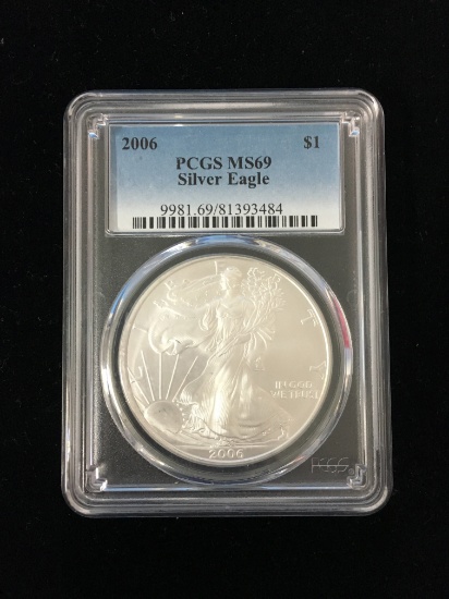 2006 United States 1 Troy Ounce .999 Fine Silver American Eagle Bullion Coin - PCGS MS69