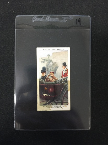 Wills Cigarettes Memorial Service to Lord Kitchener Antique Tobacco Card