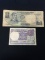 2 Count Lot of Vintage Foreign Currency Bill Notes