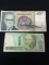 2 Count Lot of Vintage Foreign Currency Bill Notes