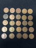 25 Count Lot of Lincoln Cent Wheat Pennies - Unsearched