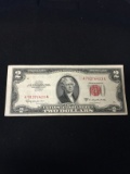 1953-C United States $2 Red Seal Currency Bill Note