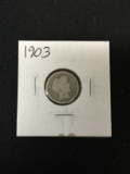 1903 United States Barber Dime - 90% Silver Coin