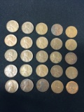 25 Count Lot of Lincoln Cent Wheat Pennies - Unsearched