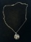 Diamond Lined Sterling Silver Love Pendant W/ 18