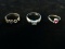 3 Sterling Silver Rings