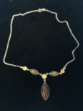 Multi Colored Amber Sterling Silver 17