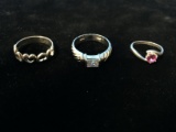 3 Sterling Silver Rings