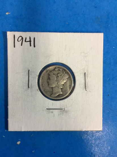 1941 United States Mercury Dime - 90% Silver Coin