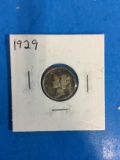 1929 United States Mercury Dime - 90% Silver Coin